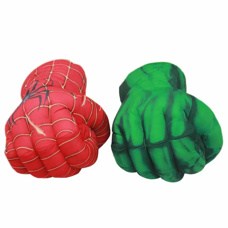 Мстители плюшевые Халк перчатки 25 см мягкие Peluche чучела Marvel Человек Паук фигура Халк Руки Аниме Фигурки игрушки для детей