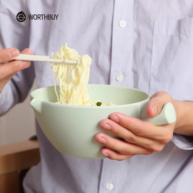 WORTHBUY японская бамбуковая миска для лапши быстрого приготовления с крышкой