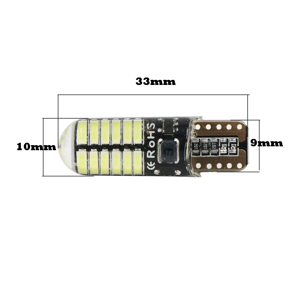 YSY 10 шт. T10 W5W светодиодный силиконовый гелевый свет 194 168 3014 24SMD светодиодные