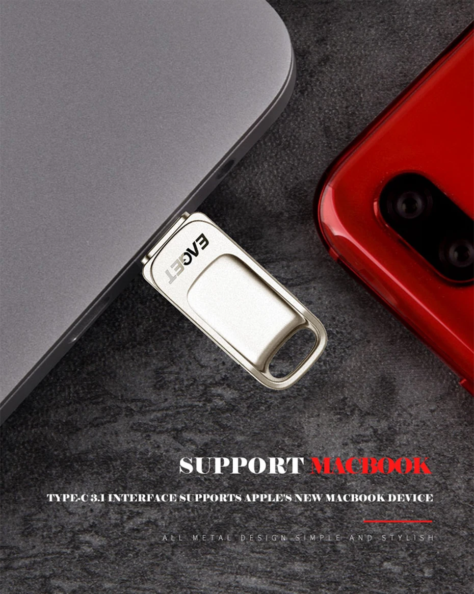 EAGET CU31 USB флеш-накопитель 32 Гб OTG металлический USB 3,0 флеш-накопитель 64 Гб Тип C3.1 высокоскоростной мини-флеш-накопитель карта памяти