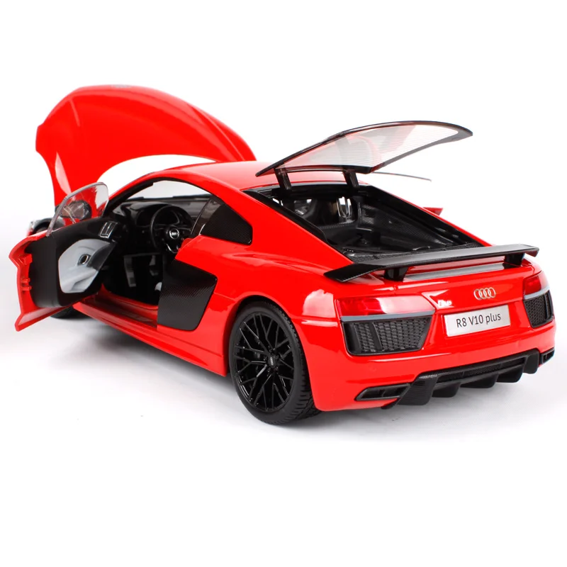 Maisto 1:18 audi r8 v10 plus белый красный автомобиль литой жесткий переплет Роскошные гоночные игрушечные модели автомобиля для коллекции моделей автомобилей для мужчин 38135