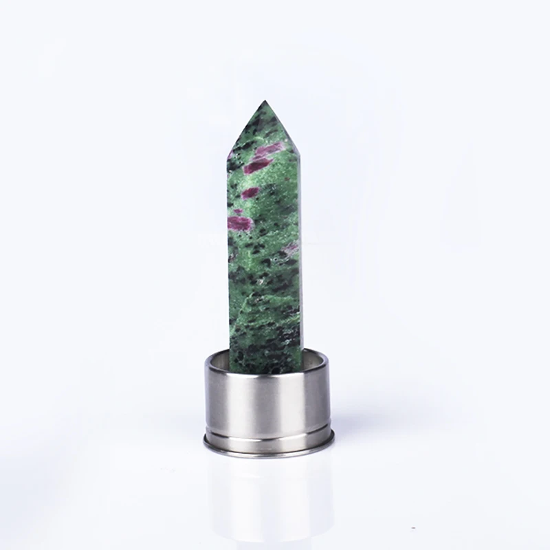 epidote Натуральный кристалл бутылка для воды кристаллические палочки с Кристал острый бутылка для воды с крышкой воды целебные основы стеклянная бутылка-включает в себя бутылку - Цвет: epidote