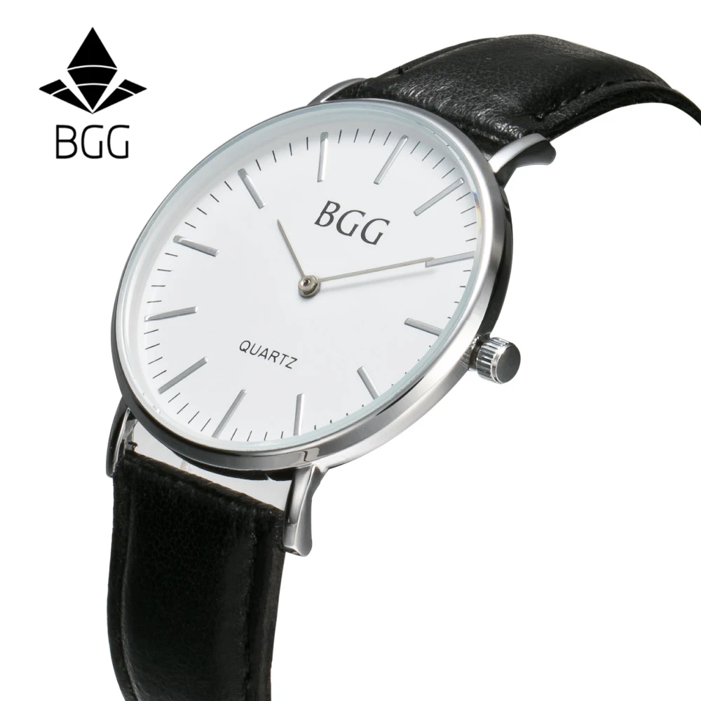 Ультра тонкие Классические повседневные кварцевые часы из натуральной кожи