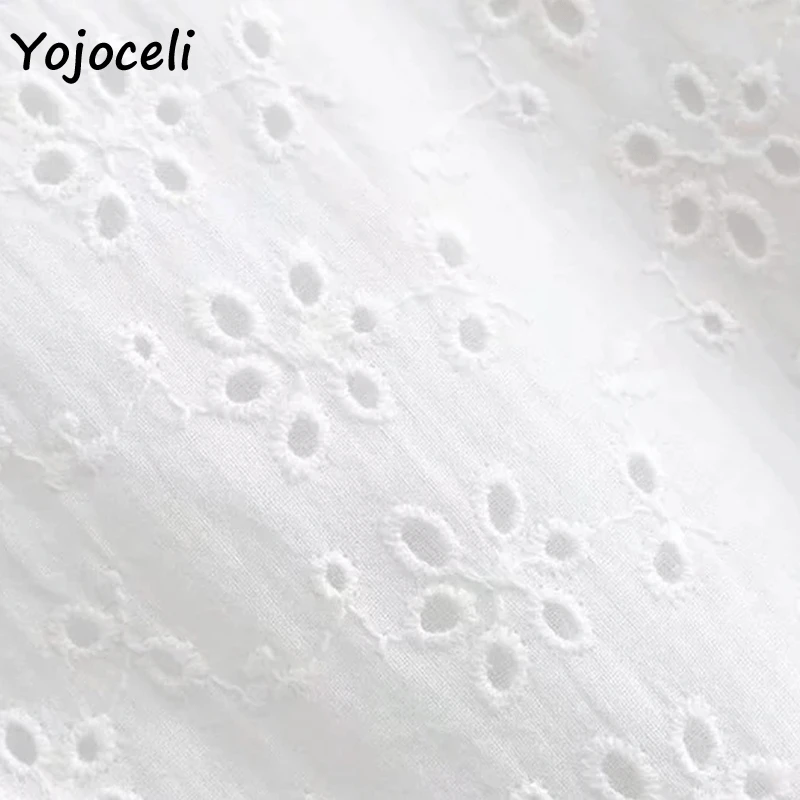 Yojoceli/2019 летние хлопковые топы с вышивкой блузки белые укороченные квадратным