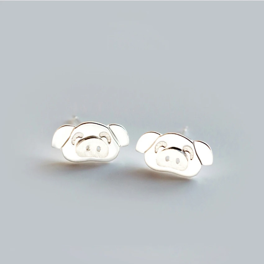 Kinitial милые серьги с изображением свинок посты шпильки из стерлингового серебра