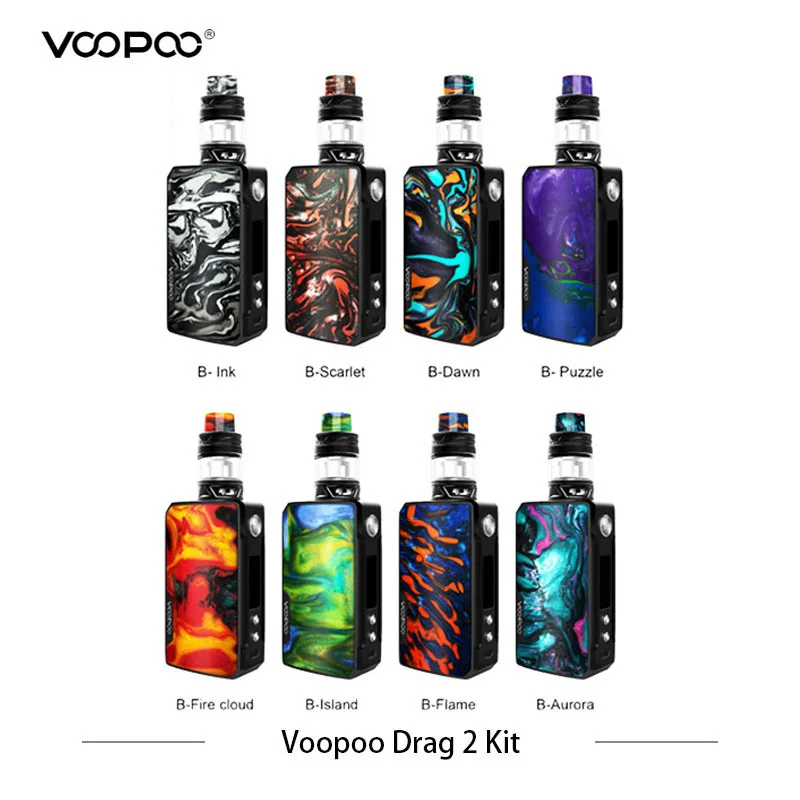 VOOPOO перетащите 2 комплекта двойной Батарея 177 w Box Mod Kit Drag2 Vape электронные сигареты