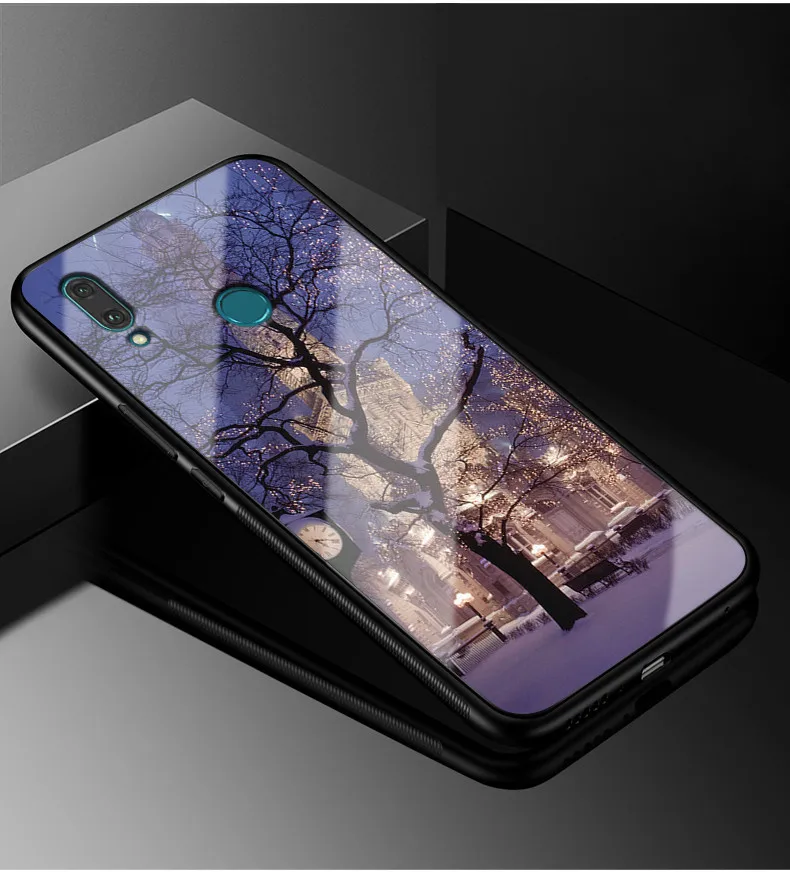 Для huawei P Smart чехол для оргстекло PC чехол для телефона черный ТПУ бампер для huawei Honor 10 Lite Крышка P Smart 6,21