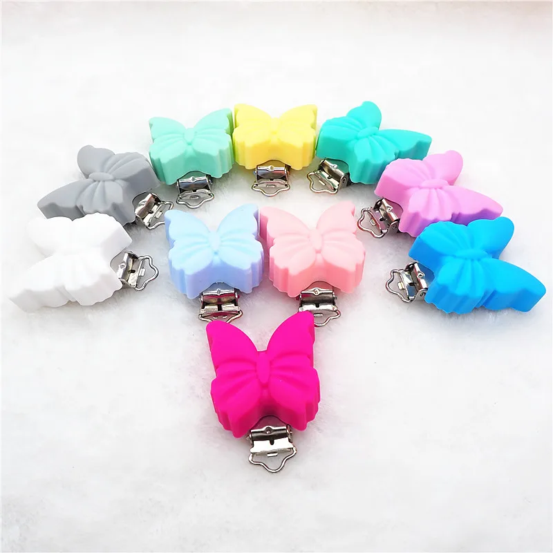 10 шт. силиконовые зажимы для прорезывателя в форме бабочки Chengkai Детские пустышки