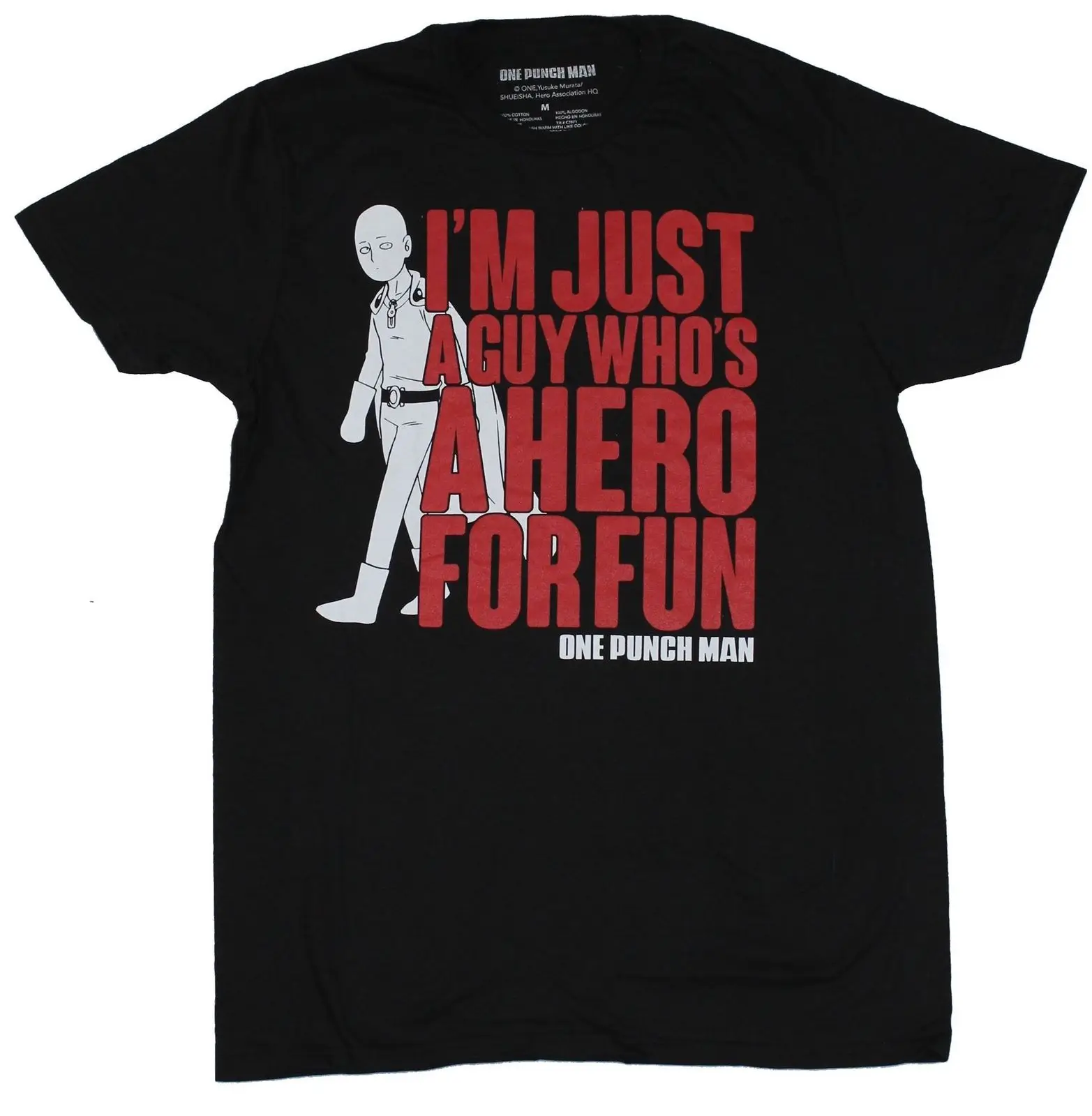Мужская футболка One Punch Man Just A Guy Who is Hero For Fun с героями мультфильмов модная унисекс