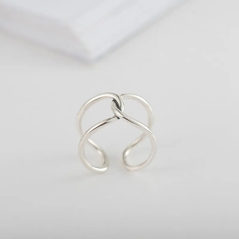 MOLIAM Simple Twist Knot Double Layers Adjustable Rings for Women Authentic 925 Sterling Silver Open Finger Ring Gift MLRT0157 | Украшения
