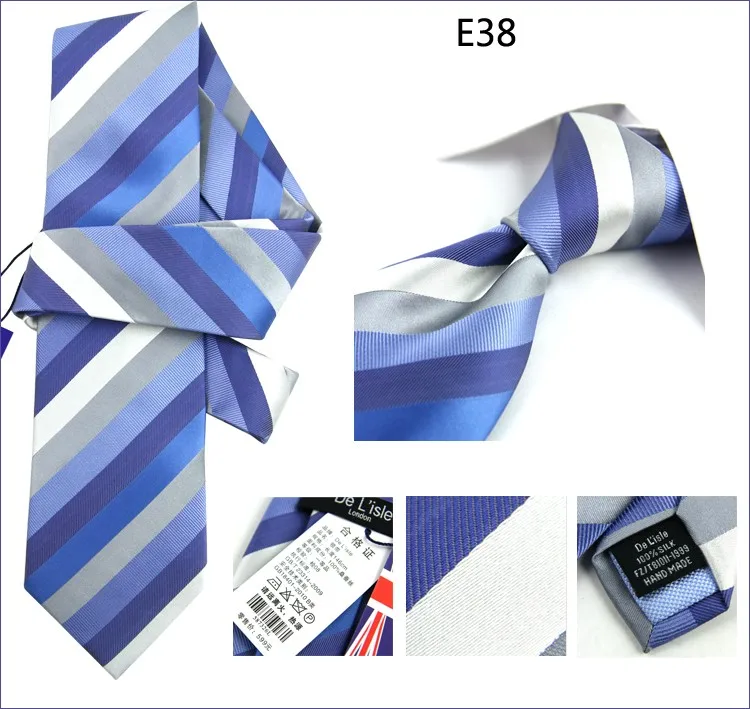 Высокое качество striped jacquard натуральный шелковый галстук 8.5 см классический галстук ручной работы Бизнес Свадебные Для мужчин подарок