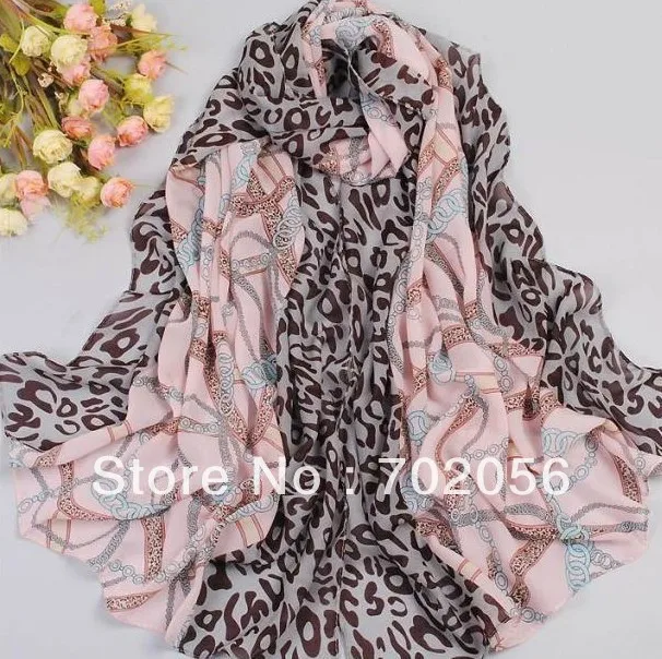 Вуаль Леопардовый пляжный саронг Шаль Шарф обертывания 180*100 см Смешанные цвета 10