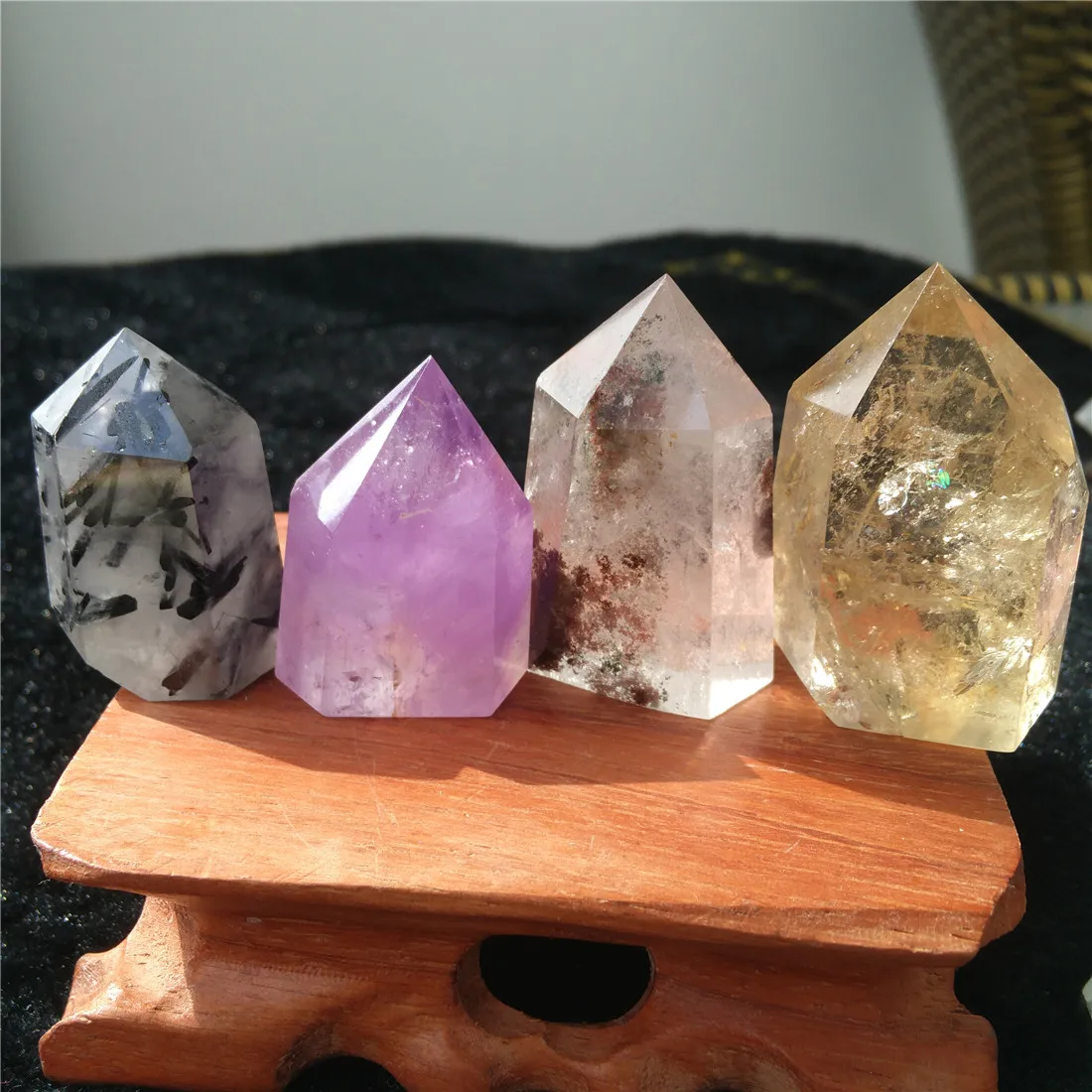 Аметист Турмалин цитрин призрак кристалл камни Кристаллы Wicca Cristal Pierre Naturelle