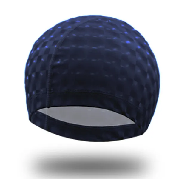 dark blue BONJEAN, эластичная, водонепроницаемая, ПУ, для взрослых, шапка для плавания, для бассейна, развлекательная, для мужчин, t, лучше подходит для плавания, для женщин и кепки для мужчин, для спорта - Цвет: dark blue