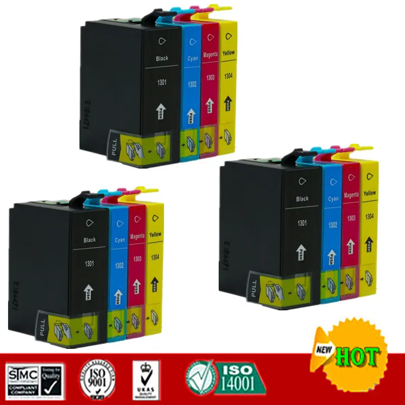 3 Sets Совместимый чернильный картридж для T1301 E-1301 130 T1304 для Epson Stylus SX525WD SX535WD SX620FW Office BX525WD BX535WD и т. Д - Цвет: 3 Sets