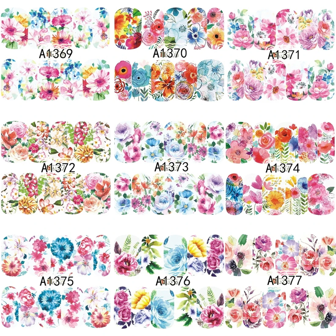 Полное покрытие для дизайна ногтей весенние цветы наклейки на ногти бабочки