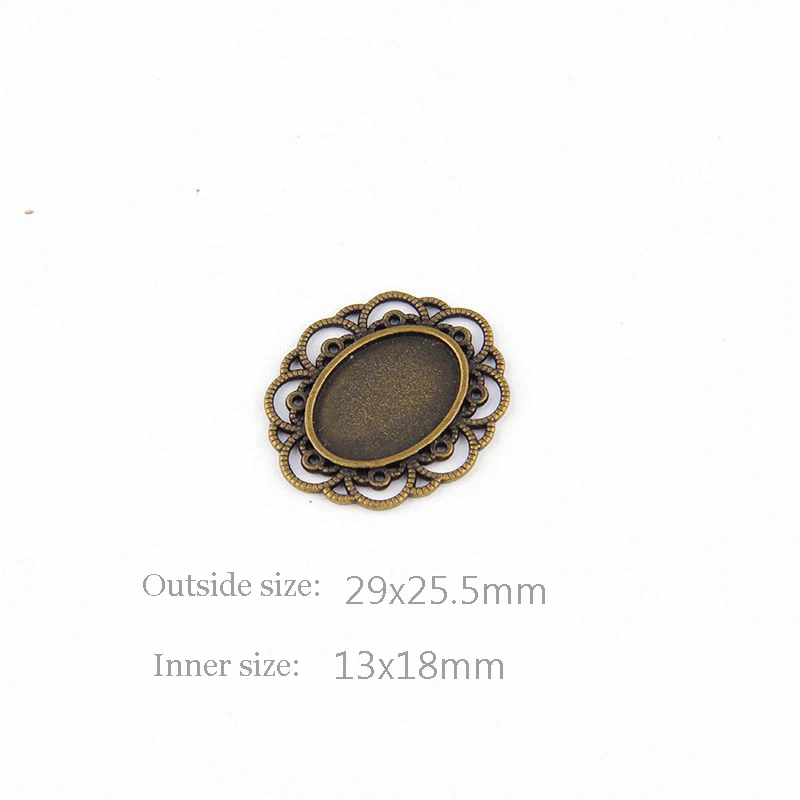 Новые модные кулоны овальные 13*18 мм античные бронзовые с покрытием Цветок