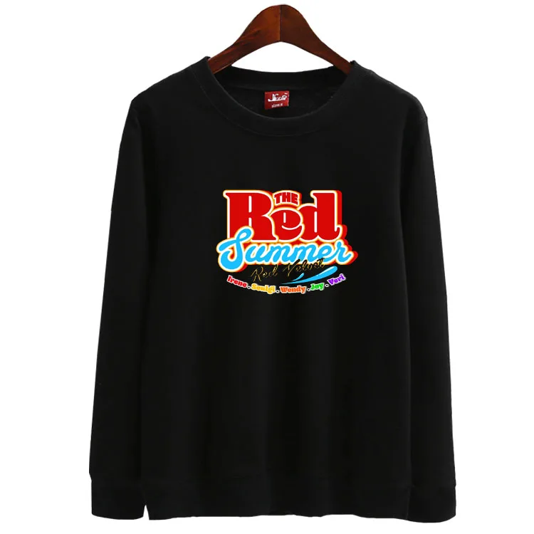 

New arrival kpop red velvet the red summer album same printing pullover thin sweatshirt fashion unisex o neck thin hoodies