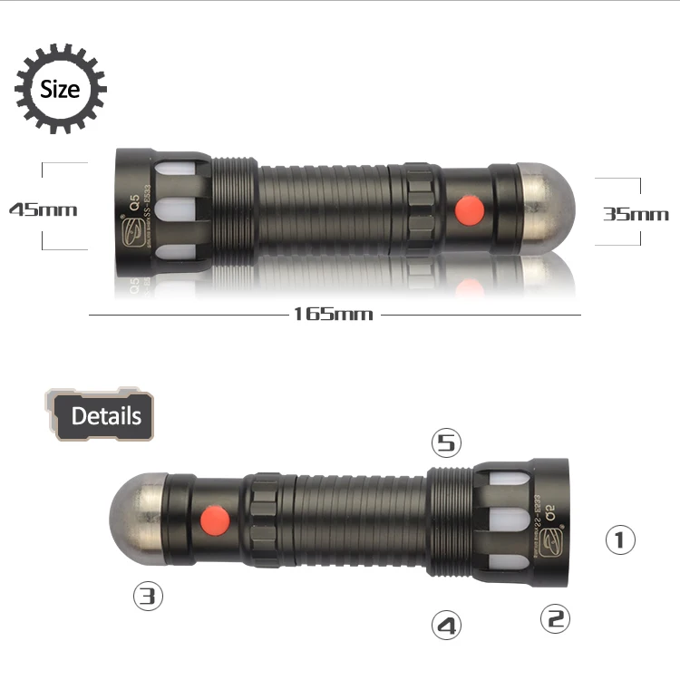 Яркий Тактический Фонарик Магнит Q5 СВЕТОДИОДНЫЙ с Зарядным Устройством | Лампы и