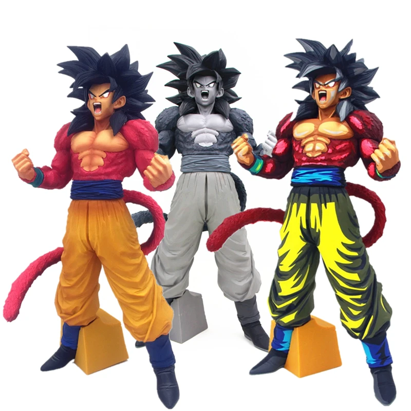 34 см аниме фигурки ударно волновой супер 4 черный белый цвет Saiyan Son Goku рисунок