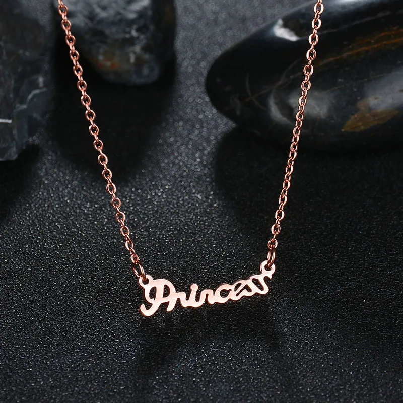 ELSEMODE You Are My Princess Letter Lover Rose Gold длинное ожерелье с подвеской для женщин и