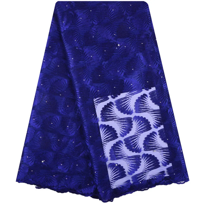 Lovely Latest Designs African Lace Fabric 2018 Royal Blue Embroidery Bridal Wedding French Mesh 1299 | Дом и сад