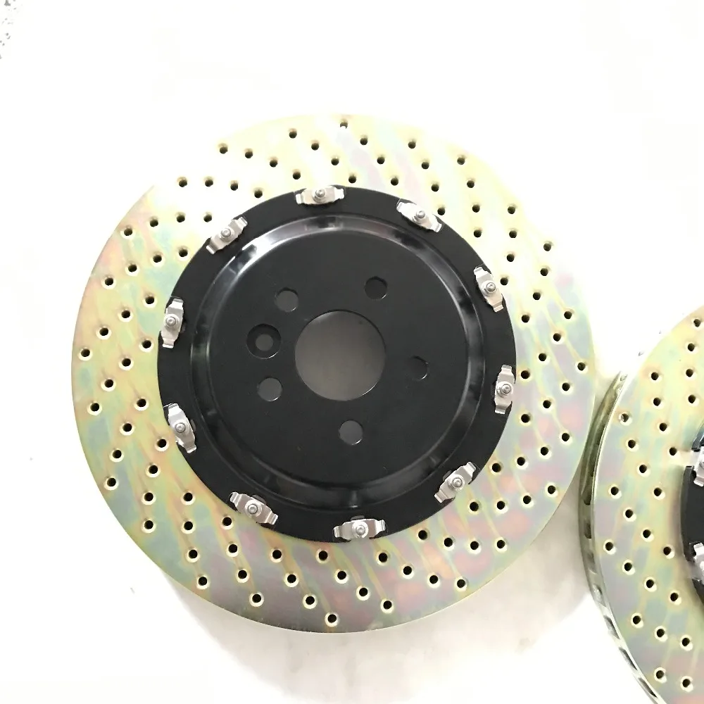 

Jekit 405*34mm drilled brake rotors with black center cap for Range rover evoque 2012 for Brembo GT6 grey brake calipers