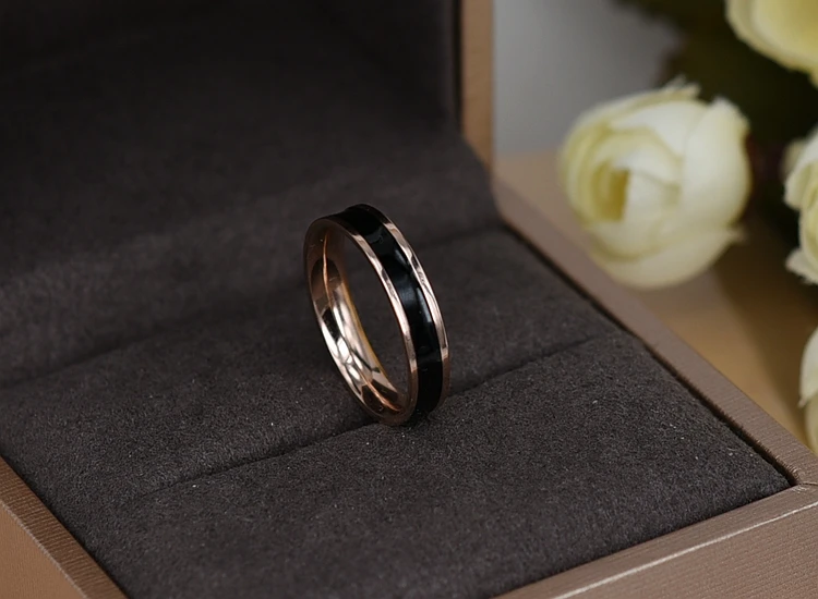 Женское элегантное кольцо из нержавеющей стали HFYK белое розового золота