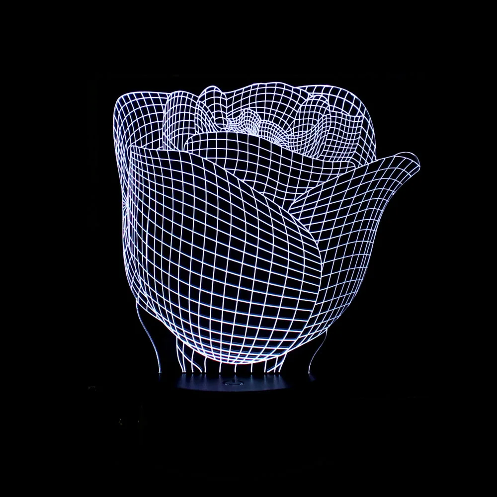Уникальные подарки романтическая ваза для любви цветок розы 3D светодиодный