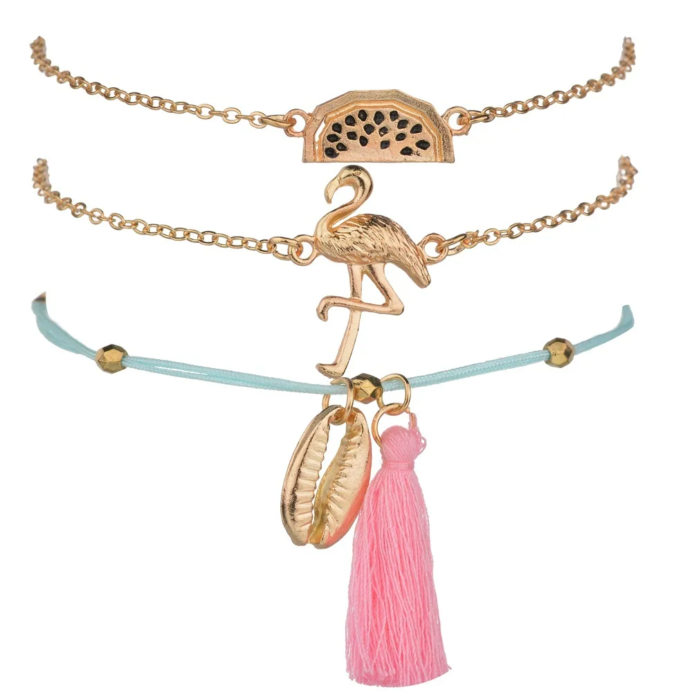 3 шт./компл. богемные браслеты в виде ракушек с кисточками наборы для женщин