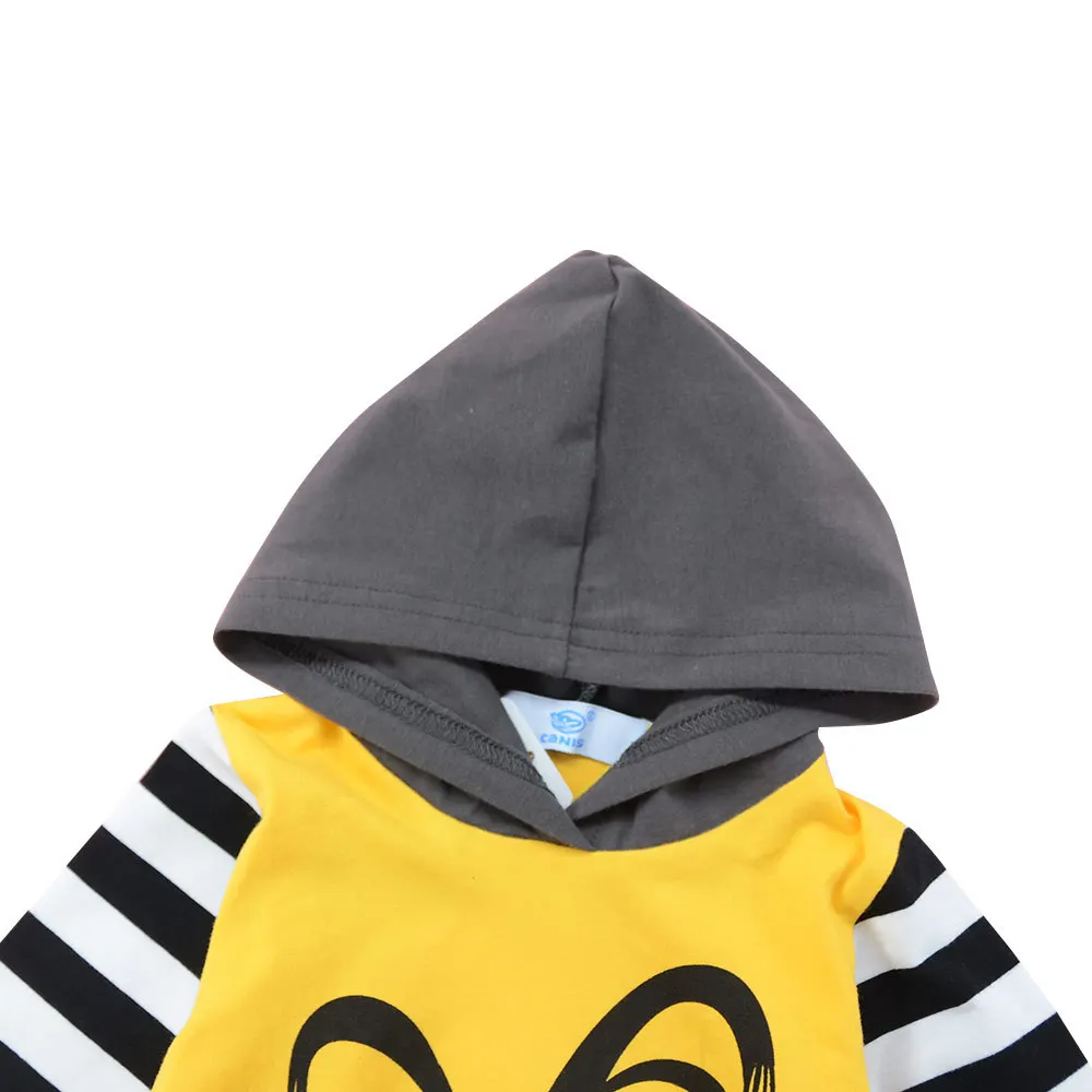 Детский хлопковый комбинезон в полоску с длинным рукавом и капюшоном | Мать