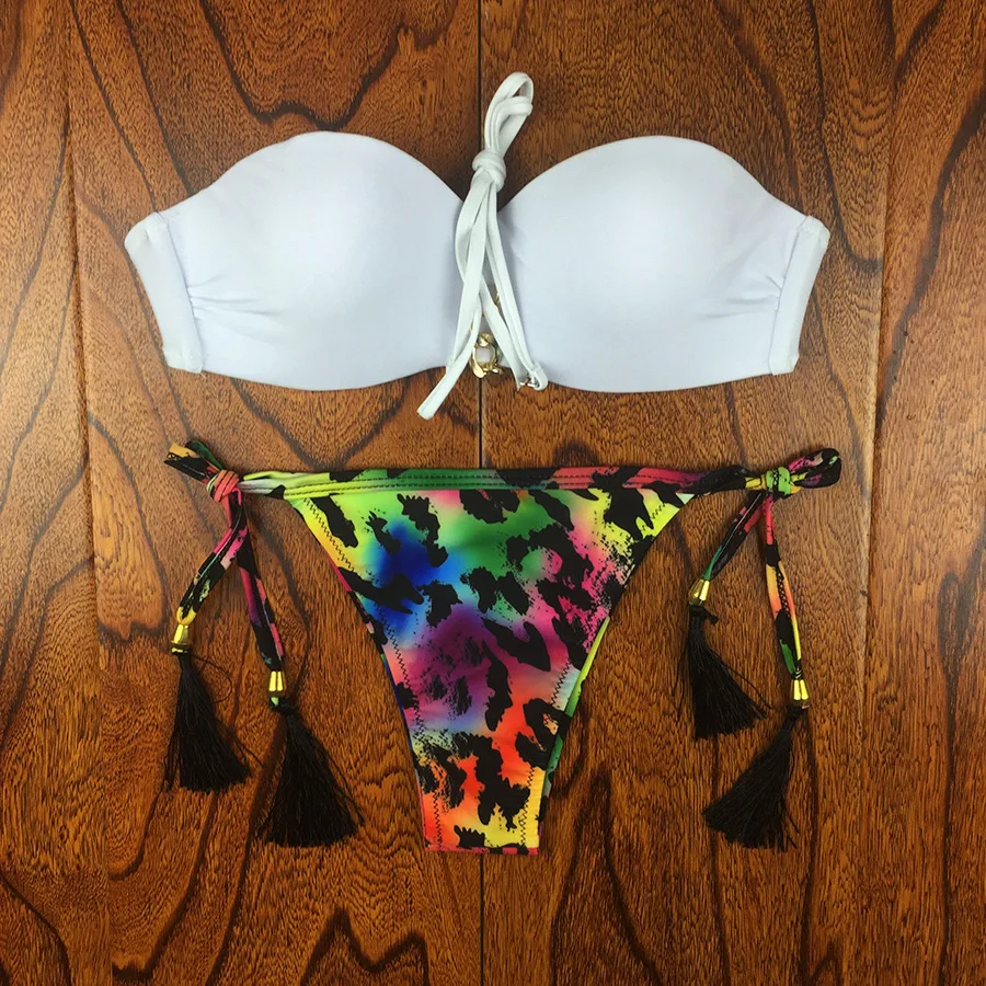 

Floral Bikini Women Sport Swimsuit Sexy Swimwear Bathing Suit Women Chest Bandage Bikini Set Push Up Bathing Suit bikini seti