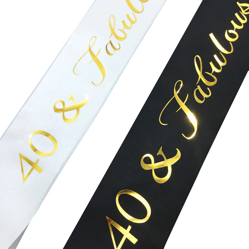 40 и Сказочный Золотой атласный пояс с блестками украшения для вечеринки в честь