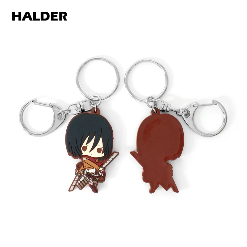 Halder аниме Атака Титанов Eren Mikasa Саша блузка Hange Zoe фигурные Подвески мягкие ПВХ Брелоки держатель ключей автомобильные брелоки на сумку
