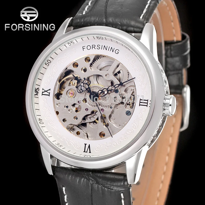 Новые Автоматические Мужские часы Forsining FSG8046M3S1 Классические дешевые черные