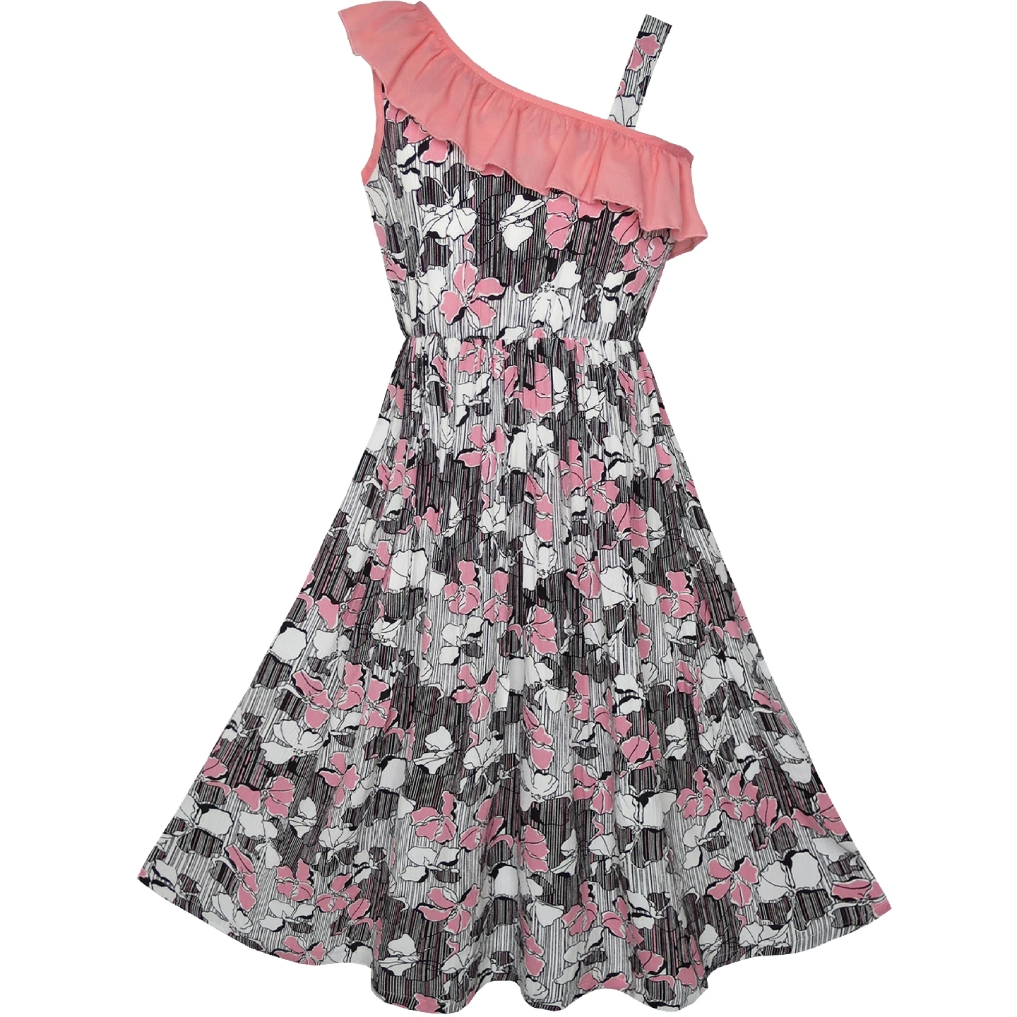 Sunny Fashion платья для девочек платье Цветок Девушка Платье Цветочный Одно плечо