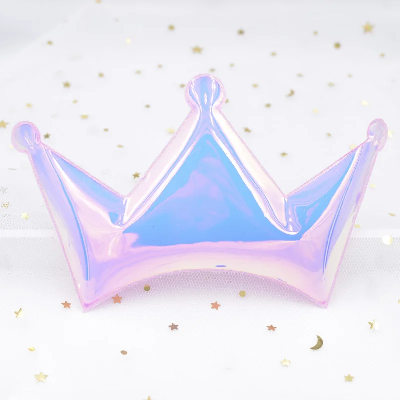 Pink 15 см блестящие босоножки из PU искусственной кожи с аппликацией большая корона мягкие нашивки для фестиваля вечерние DIY шпильки Головные уборы аксессуары для украшения D02 - Цвет: Pink
