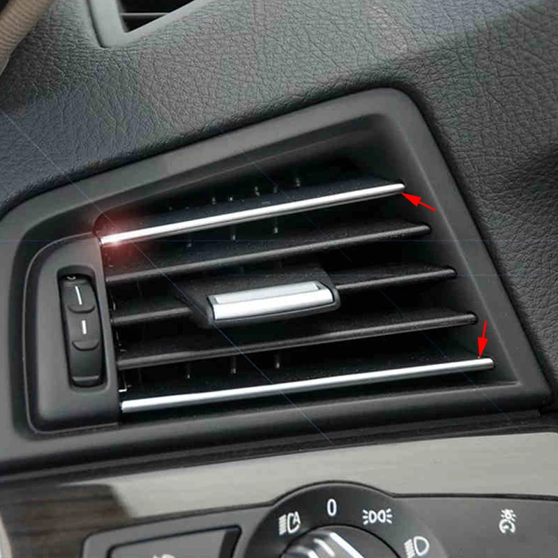 4X хромированная полоса обода кондиционера решетка радиатора Накладка для BMW 5