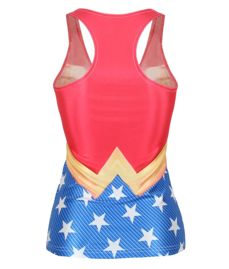 Womens Printed Tees Blouses Tops Vest Gothic Tank Wonder Woman Costume | Женская одежда