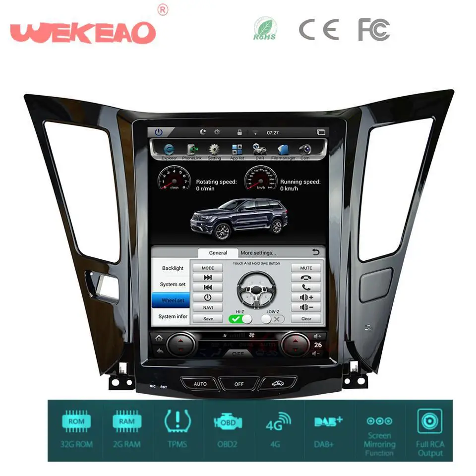 Wekeao 10 4 &quotвертикальный Экран Тесла Стиль dvd плеер автомобиля стерео радио для hyundai