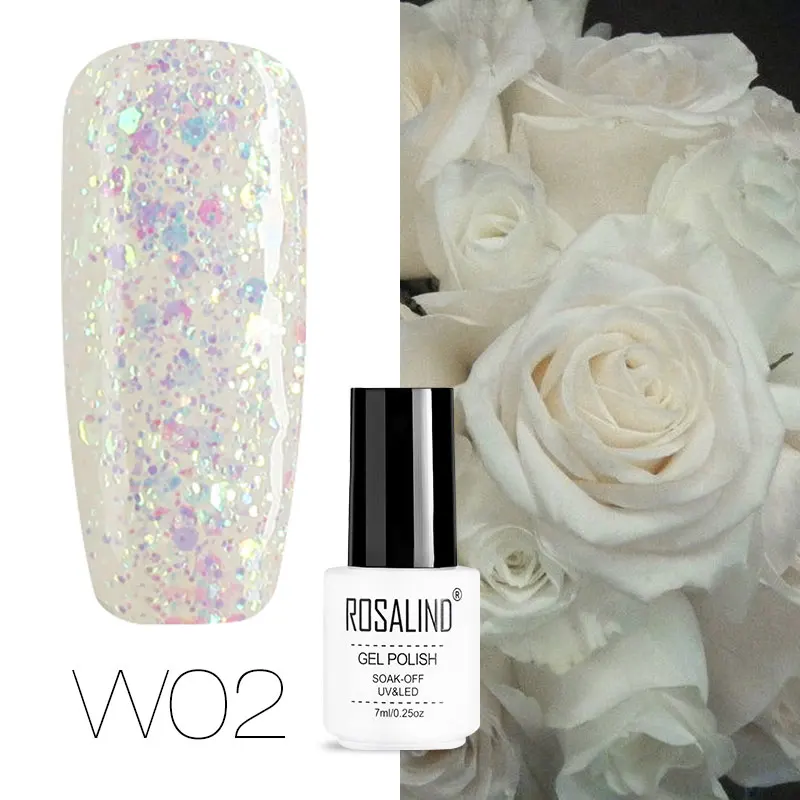 W02 ROSALIND 7 мл гель Гель-лак для ногтей Краска полупостоянные ногти художественный Гель-лак для ногтей для маникюра Gellak Top Coat - Цвет: W02