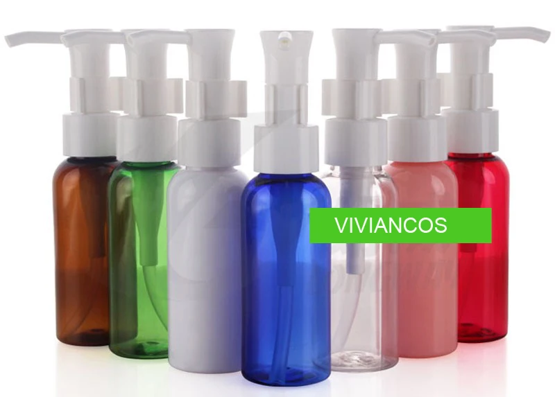 

1000pcs/lot 50ML PET Cream Pump Bottles Cosmetic Refillable Bottles Plastic Bottle Clear PET Containers