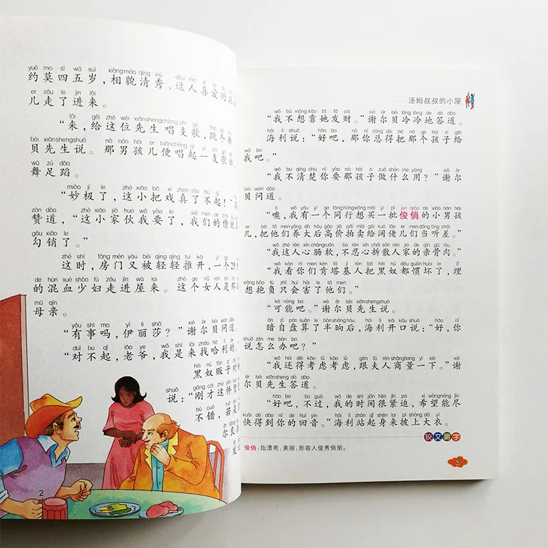 Uncle Tom's Cabin Chinese Reading Book for Primary School Students Simplified Characters with Pinyin | Канцтовары для офиса и