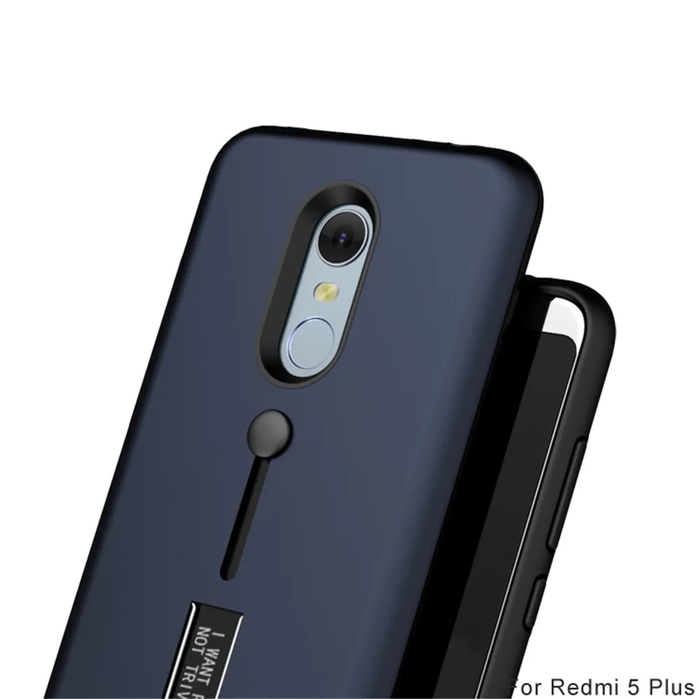 Matte TPU Frosted Silicon Ring Phone Cover For Xiaomi Redmi 5 Plus Case Note 3 4 4X 5A Prime S2 6 6Pro 6A Hide Stand Holder |