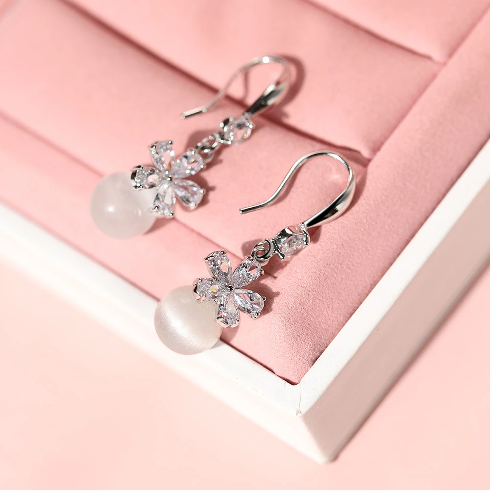 Семь конфет Снежинка опал серьги для женщин темперамент Мода простой