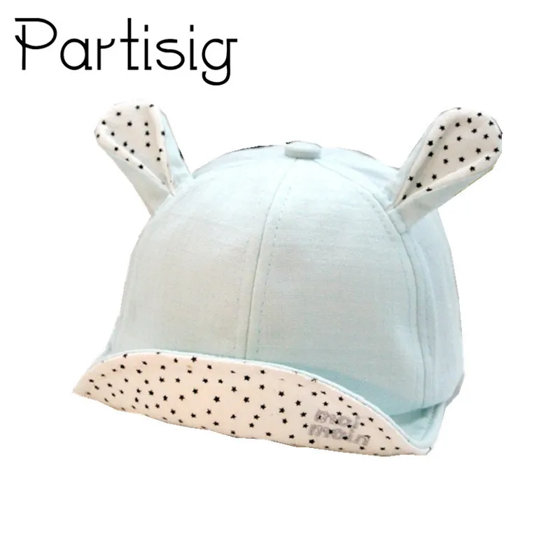 Летняя женская мягкая бейсболка в горошек с ушками берет от солнца для маленьких