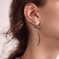 shine spiral rhinestone big stud earrings for women cubic zirconia twisted earrings statement minimalist earrings wholesale