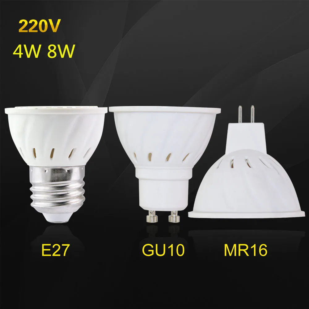 Светодиодные лампы 2835 SMD LED E27 MR16 GU10 точечный светильник 200 в 220 В 230