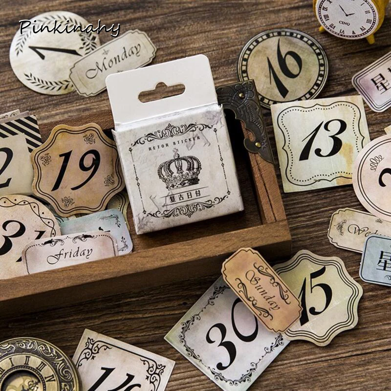45 наклеек в стиле ретро декоративные наклейки с надписями на неделю месяц для