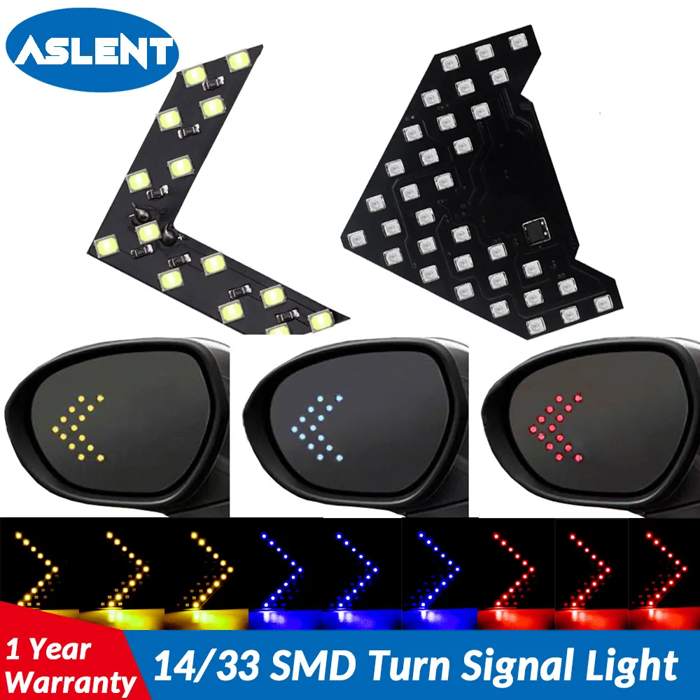 ASLENT 2 шт. 14/33 SMD СВЕТОДИОДНЫЙ стрелка Панель для автомобиля зеркало заднего вида